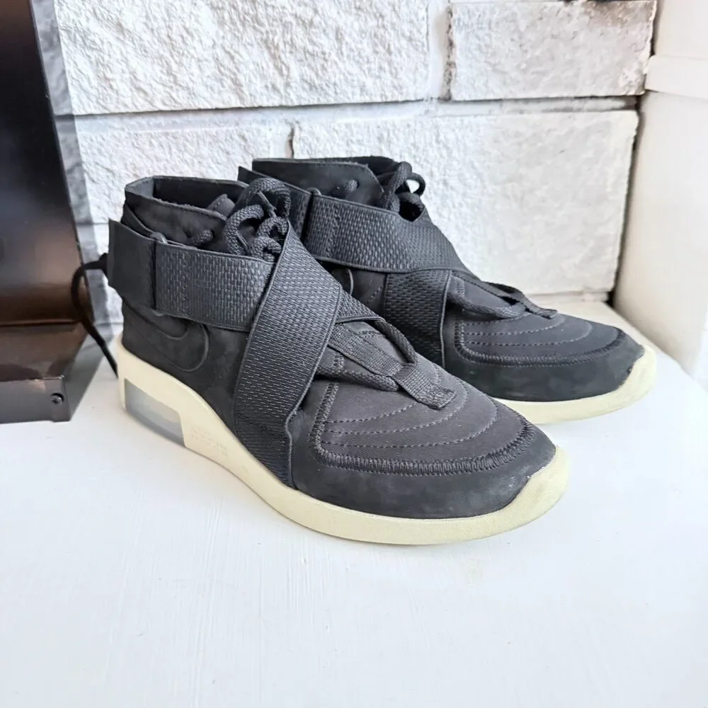 Nike Air 180 Fear of God Black Criss Cross Sneaker Strap Boys Women's Size 5